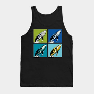 Vibrant Ocean Spectacle: Pop Art Whale Extravaganza Tank Top